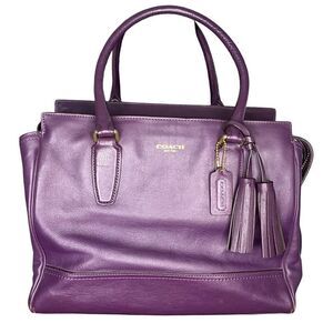 COACH 25201 Legacy Candace Carryall Tote Burgundy Purple